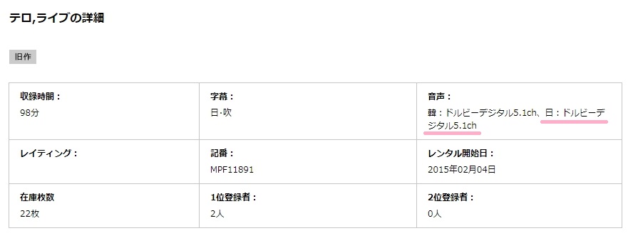 テロ・ライブ　 日本語吹き替え